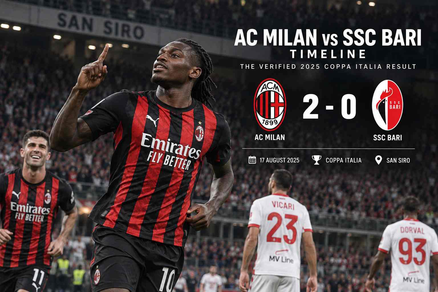 AC Milan vs SSC Bari Timeline